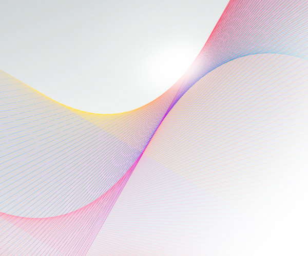 A sinuous colored mesh of lines forms contours
